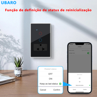 Interruptor Inteligente WiFi UBARO Smart Life de 2 Canales, Panel Táctil de Vidrio Templado, Control por Voz (Alexa/Google Home), Material de PC Ignífugo