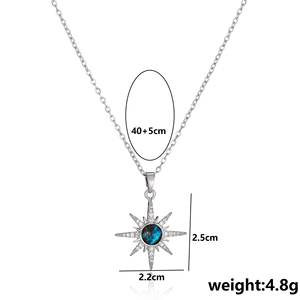 ब्लू स्टार, स्टारलाइट सूरजमुखी, हल्के लक्जरी शैली, पूर्ण पेंडेंट एक्सेसरी, टाइटेनियम स्टील हार, बहुमुखी कॉलरबोन - Product Image 5
