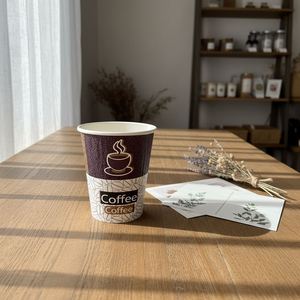 Gobelets à café en carton jetables à paroi simple, durables, compostables, certifiés, personnalisables, 9 oz - Product Image 1
