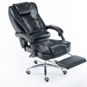 Chaise de bureau pivotante réglable en cuir PU de luxe avec fonction de lumière, sièges en cuir véritable pour villa