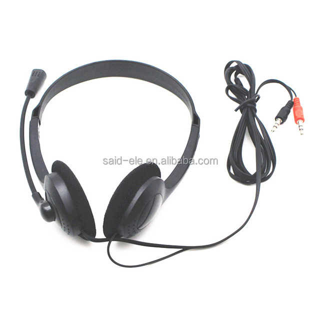 Internet Cafe Computer Headset with Microphone Laptop Low Cost Game Headphone 3.5mm Dual Jacks