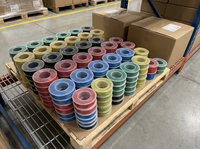 Fil de raccordement industriel solide de type 1015, 22AWG, 105°C, 600V, isolé PVC, cuivre étamé, bobine OEM, 100M