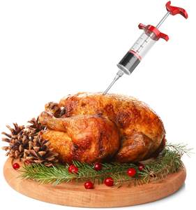 Siringa per iniettore di tacchino marinata in plastica personalizzata con etichetta privata con ago per carne a vite per griglia per barbecue - Product Image 4