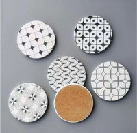 Ensemble de sous-verres en céramique absorbante pour table basse, sous-verres modernes personnalisés avec support, sous-verres en liège pour la protection du bureau