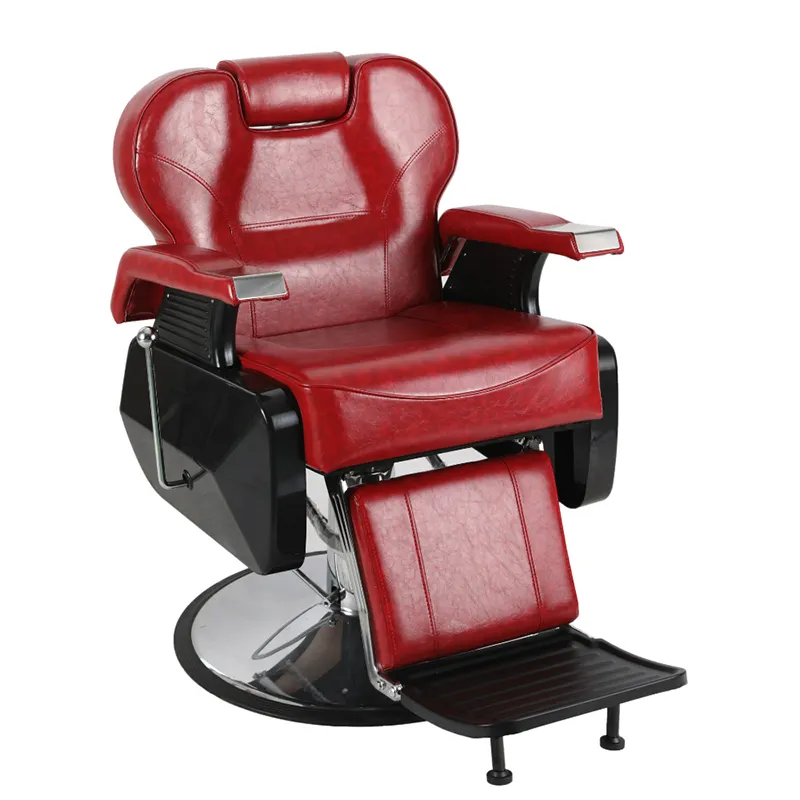 Vente en gros d'usine à bas prix chaise de salon de coiffure en cuir rouge salon de coiffure de beauté moderne chaise de barbier à vendre