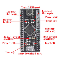 Placa de Desarrollo de Sistema Mínimo STM32F401RCT6, Placa de Aprendizaje STM32 ARM Core, Módulo con Puerto Tipo-C