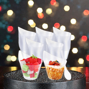 Vasos de Plástico PS Transparentes Desechables para Yogur, Ideales para Fiestas, Frutas, Ensaladas de Verduras, Aperitivos y Postres de <span class=keywords><strong>Mousse</strong></span> - Product Image 3