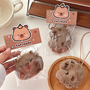 Hot Sale 10cm Capybara Unisex Cartoon Plush Backpack Pendant Mesh Lining Valentine's Day PP Cotton Accessory for Claw Machine - Product Image 6