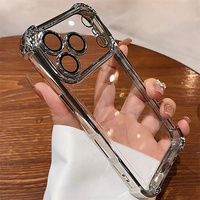 Placage de luxe en silicone souple étui transparent pour iPhone 17 16 Pro Max 11 12 13 14 15 Pro Xs Max Xr 17Air housse de protection pour appareil photo