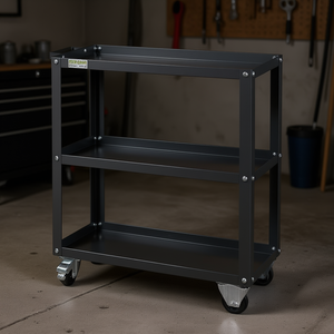 FG 106/A Tool Cart Metal 3 Shelf Mobile <b>Workbench</b> <b>Garage</b> Storage Rack - Product Image 3