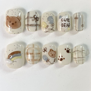 Uñas Postizas 3D Kawaii de Lujo, Hechas a Mano, con Diseño de Ojo de Gato y Perla, Cortas y Redondas, Paquete de 10 Unidades, Venta al Por Mayor - Product Image 2