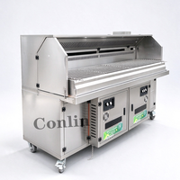 Chariot de barbecue mobile commercial, barbecue électrique, barbecue au charbon de bois sans fumée, chariot de barbecue à vendre
