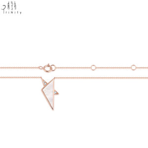 Latest Products Wholesale Shiny Natural Diamonds Necklace Jewelry 18K Solid Rose Gold White Mother-of-Pearl Pendant Necklace - Product Image 5