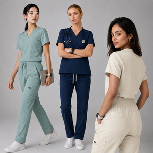 Uniforme de Enfermera con Cuello en V a Precio de Fábrica, Talla Grande, Calidad Superior, Antiarrugas, Ropa de Trabajo para Clínicas y Hospitales, con Logotipo Personalizado - Product Image 1