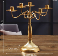 Chandelier en fer doré pour bougies votives, décoration intérieure, ornements de mariage, lanternes et pots à bougies