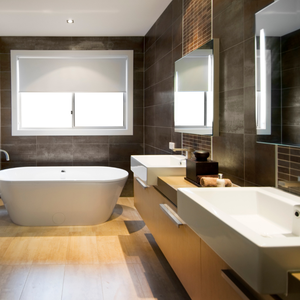 Meubles modernes personnalisés pour salles de bains d'hôtel Armoires en acier inoxydable et MDF imperméables en gros avec miroir de comptoir en marbre - Product Image 2