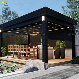 Taille personnalisée <span class=keywords><strong>5x4</strong></span> 4x3 6x4 6x3 3x3 3x4 6x4 6x4m 3x6m 4x3m Gazebo bioclimatique en aluminium <span class=keywords><strong>Pergola</strong></span> à lamelles d'extérieur - Product Image 2