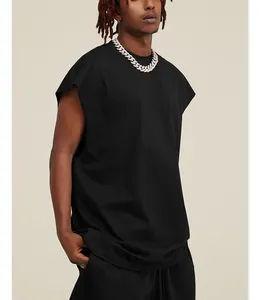 Streetwear benutzer definierte Logo Unterhemd Gym Workout ärmellose T-Shirt Weste Herren Stringer weiß Tank Top