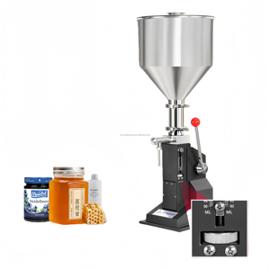 Manual Small <b>Hand</b>-Press Filling Machine with Scale for Cosmetics Paste Liquid Jam Chili Sauce and Other Thick Liquids - Product Image 2