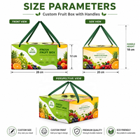 Ecologisch verantwoorde, biologisch afbreekbare, stevige, gerecycleerde materialen, draagbare verpakking voor vers fruit met glitter sponsvoering