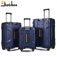 Valise de haute qualité en ABS et PC de 20, 24 et 28 pouces, personnalisée, légère, coque rigide, ensemble de 3 valises de voyage avec roulettes pivotantes