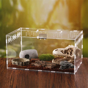 Boîte en acrylique transparente pour animaux de compagnie Grande <span class=keywords><strong>cage</strong></span> de <span class=keywords><strong>transport</strong></span> d'animaux Enceinte en acrylique de qualité supérieure pour animaux de compagnie
