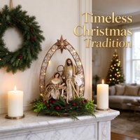 Crèche en résine artisanale, figurines de Noël décoratives et de collection, ensemble de 3 pièces, Sainte Famille marron et dorée dans le berger