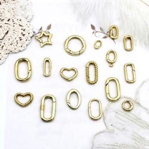 Vente en gros de composants de fabrication de bijoux en cuivre plaqué or personnalisés de la marque Zeadear, fermoirs à ressort DIY, accessoires pour colliers et bracelets - Product Image 1