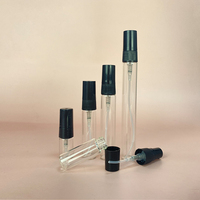 Vide 5 ml 10 ml luxe en gros noir à sertir flacon en verre parfum emballage vaporisateur avec pompe