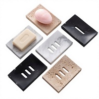 Porte-savon en marbre naturel sculpté à la main, plateau de drainage ondulé créatif, support de savon en pierre ondulée, plateau à bijoux pour salle de bain, hôtel