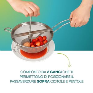 Écrase-légumes manuel en acier inoxydable 20 cm avec pilon en bois pour écraser les pommes de terre et les légumes - Product Image 5