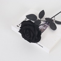 Roses noires fleur artificielle Roses noires fausse fleur de soie longue tige réaliste velours roses maison décoration de fête de mariage