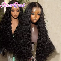 Prix de gros Perruques en cheveux naturels Lace Front, Ondulées profondes bouclées, avec dentelle frontale HD, sans colle, Cheveux bruts