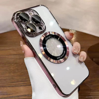 Nueva Funda Magnética con Carga para iPhone 16 Pro Max con Protector de Lente, Funda Antigolpes para iPhone 17 16 15 14 13 12 11 Pro Max