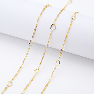 Cuentas doradas <span class=keywords><strong>de</strong></span> acero inoxidable en forma <span class=keywords><strong>de</strong></span> corazón con cadena <span class=keywords><strong>de</strong></span> amor para hacer joyas Diy suministros para manualidades - Product Image 4