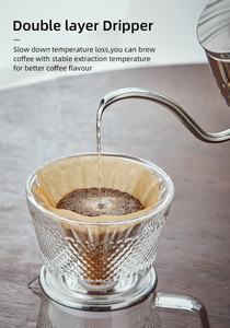 Bon prix filtre à café en verre résistant à la chaleur verser sur la <span class=keywords><strong>carafe</strong></span> à café goutteur ensemble de goutteurs à café - Product Image 5