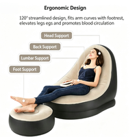 Canapé Gonflable Portable, Fauteuil Gonflable, Lit Gonflable d'Extérieur avec Repose-Pieds