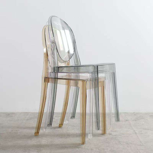 เก้าอี้ผีพลาสติกใสอะคริลิกใสแบบวางซ้อนกันได้สำหรับงานเลี้ยงอาหารงานแต่งงานงานเลี้ยง - Product Image 5