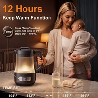 Bouilloire électrique pliable en verre intelligent 1,6 L avec maintien au chaud 12h et température réglable pour la préparation de boissons à domicile