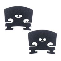 2Pcs Black Violin Bridge 4/4 Full Size Fine Grade Maple Violin Parts Music Instrument Replacement with E String U-Groove