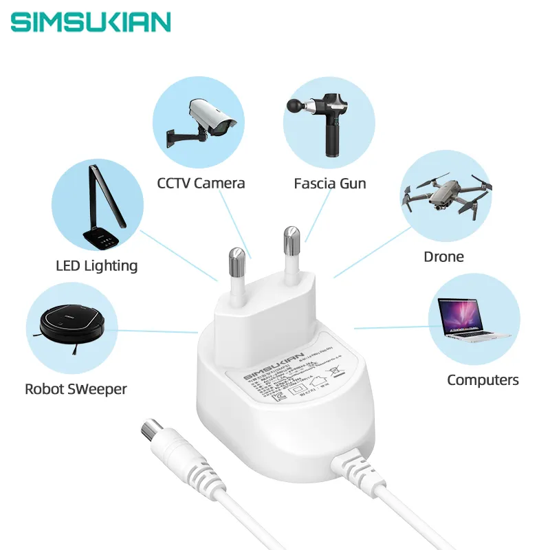 Adaptateur kc acbel slim dc adaptateur d'alimentation à découpage 5v 2a 12v 1,25 amp 12v1a 3pin 12v 1amp adaptateurs 12v 1a blanc