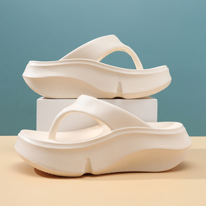 Guru Women's Thick Sole <b>Flip</b> <b>Flops</b> EVA Breathable Non Slip Summer Sandals <b>White</b> Black Pink Sand Color - Product Image 1