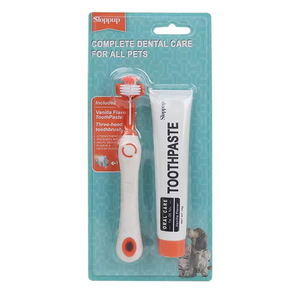 Thiết kế mới thả cao su/Nhựa 2 trong 1 Vanilla flavour Dog Pet kem đánh răng và chấp nhận biểu tượng tùy chỉnh - Product Image 1