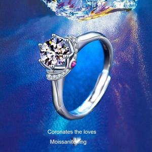 Bijoux Coronates the Loves en argent sterling 925 1ct fermé Moissanite fiançailles ou cadeaux pour femmes - Product Image 2