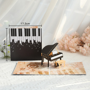 Tarjeta de Felicitación 3D <span class=keywords><strong>con</strong></span> <span class=keywords><strong>Piano</strong></span>, Partitura y Banco, Manualidad de Papel Hecha a Mano para <span class=keywords><strong>Cumpleaños</strong></span>, Profesor, Músico, Regalo de Graduación - Product Image 6