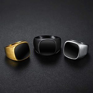 Signet <strong>Ring</strong> Stainless Steel Biker Championship <strong>Rings</strong> for Men Women Ideal Gift for <strong>Dad</strong> &amp; Boyfriend Size 7-12 Silver <strong>Gold</strong> Black - Product Image 3