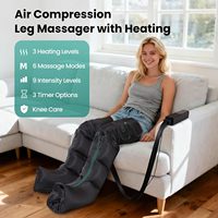 Bottes de massage à compression d'air Healthpal avec 6 modes et 6 zones chauffantes pour la circulation sanguine des pieds et des mollets et la récupération sportive