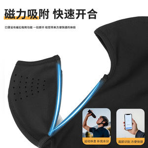 Qianqianwo Magnetic Face Mask Black Breathable Warm Outdoor Cycling Skiing Headgear Unisex - Product Image 3