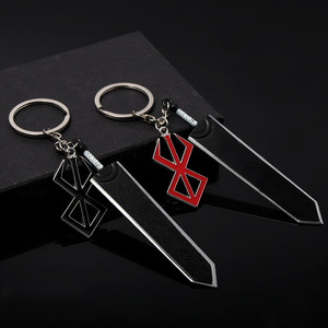 Porte-clés en alliage tressé avec logo rouge, motif épée de Guts le Tueur de Dragons de l'anime <span class=keywords><strong>Berserk</strong></span>, bijou cadeau pour homme - Product Image 5