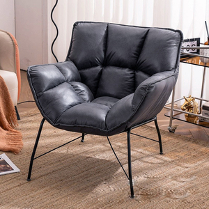 <span class=keywords><strong>Fauteuil</strong></span> de Style nordique, salon d'hôtel, <span class=keywords><strong>fauteuil</strong></span> incurvé en <span class=keywords><strong>cuir</strong></span> <span class=keywords><strong>marron</strong></span> rembourré - Product Image 6